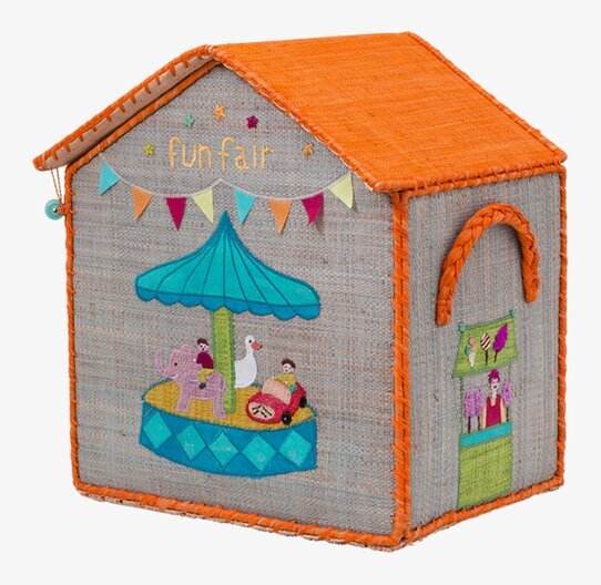 Bild av färgglad och lekfull förvaringskorg med tivolitema