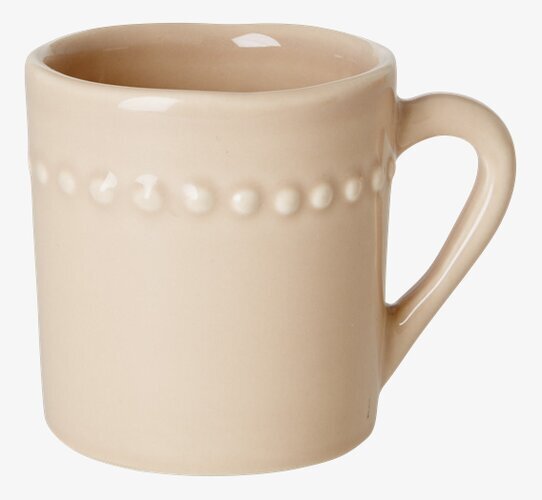 Bild av beige keramikkopp för barn med ergonomiskt handtag