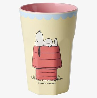 Foto: Melaminmugg med Snobben, krämgul och rosa insida