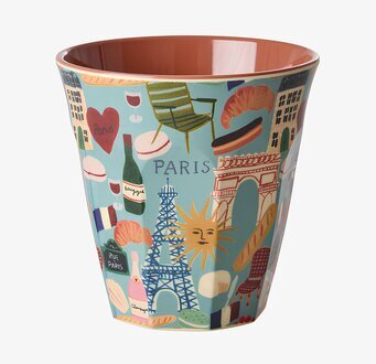 Foto: Melaminmugg med Paris-print och rosa insida