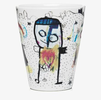 Bild av konstnärlig termomugg med färgglad design