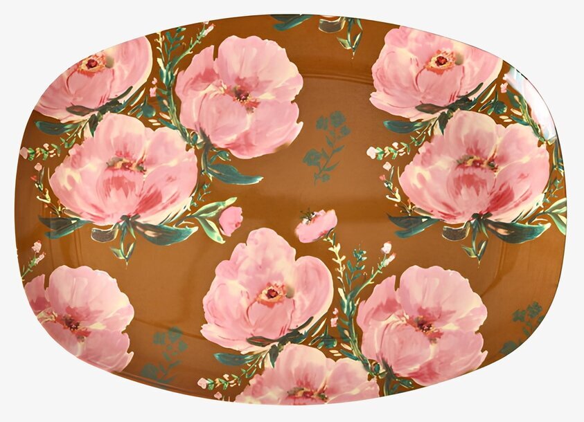 Tallrik Melamin Floral Fiesta Rose Print Rice Tallrikar Djupa tallrikar (ej skål) Desserttallrikar Assietter Barntallrikar Picknicktallrikar