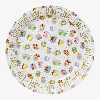 Bild av färgglad papptallrik för festliga tillfällen