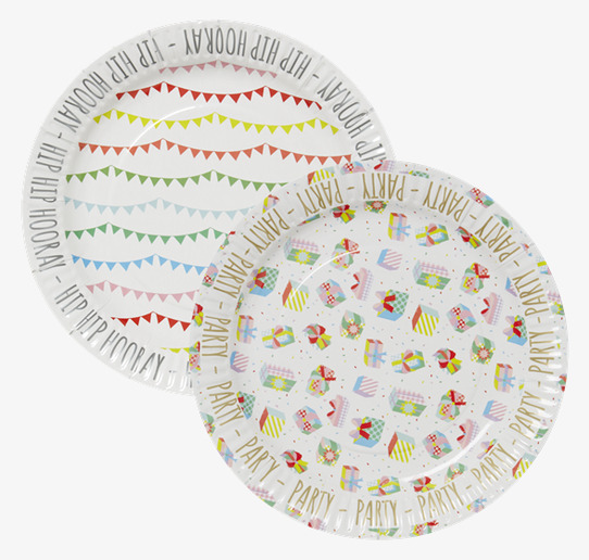 Birthday Paper Plate från Rice med färgglada festmönster