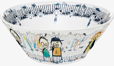 Skål Beach/Party Ø32cm från Poul Pava med färgglada figurer