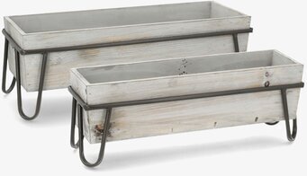 Foto: Rektangulära blomlådor på metallstativ set/2