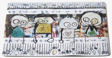 Foto av färgglatt tallriksunderlägg med lekfull design