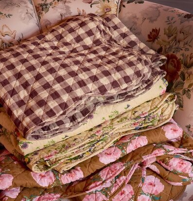 Cotton Quilt Check Me Out Print Floral Fiesta Rice Täcken, filtar, plädar och överkast Filtar Plädar