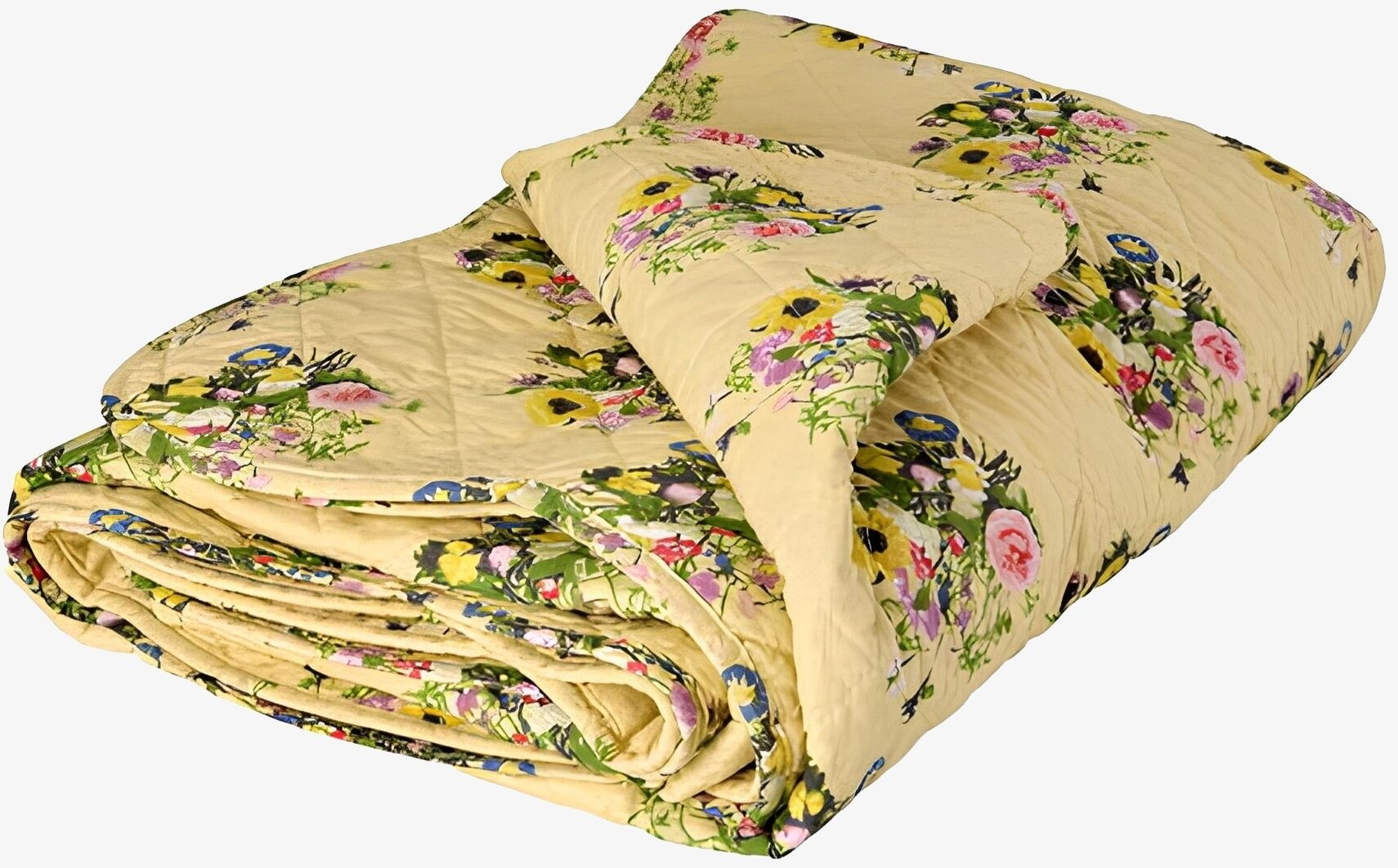 Cotton Quilt Retro Bouquet Print Rice Täcken, filtar, plädar och överkast Filtar Plädar Överkast