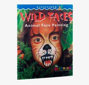 Foto av färgglad ansiktsmålning som liknar ett djur