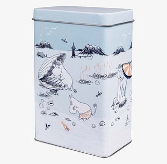 Kaffeburk Strandtur Blå Moomin by Martinex Plåtburkar Metallburkar