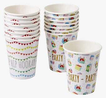 Bild av färgglada pappersmuggar för fest och glädje