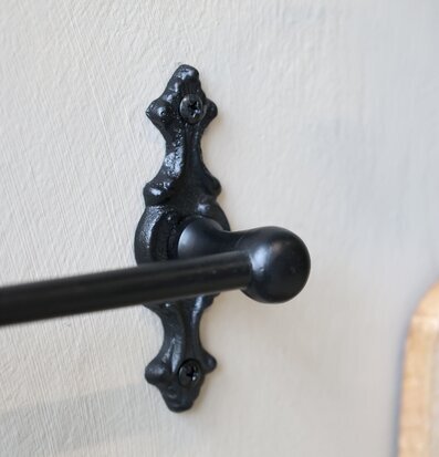 Väggstång Svart 80 cm Chic Antique Knoppar Väggknoppar Klädhängare