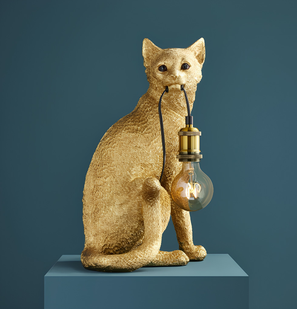 Bordslampa Katt Chouchou Guld Werner Voss Lampor Taklampor Golvlampor Bordslampor LED-lampor Ledlampor Fönsterlampor Ljusslingor för dekoration