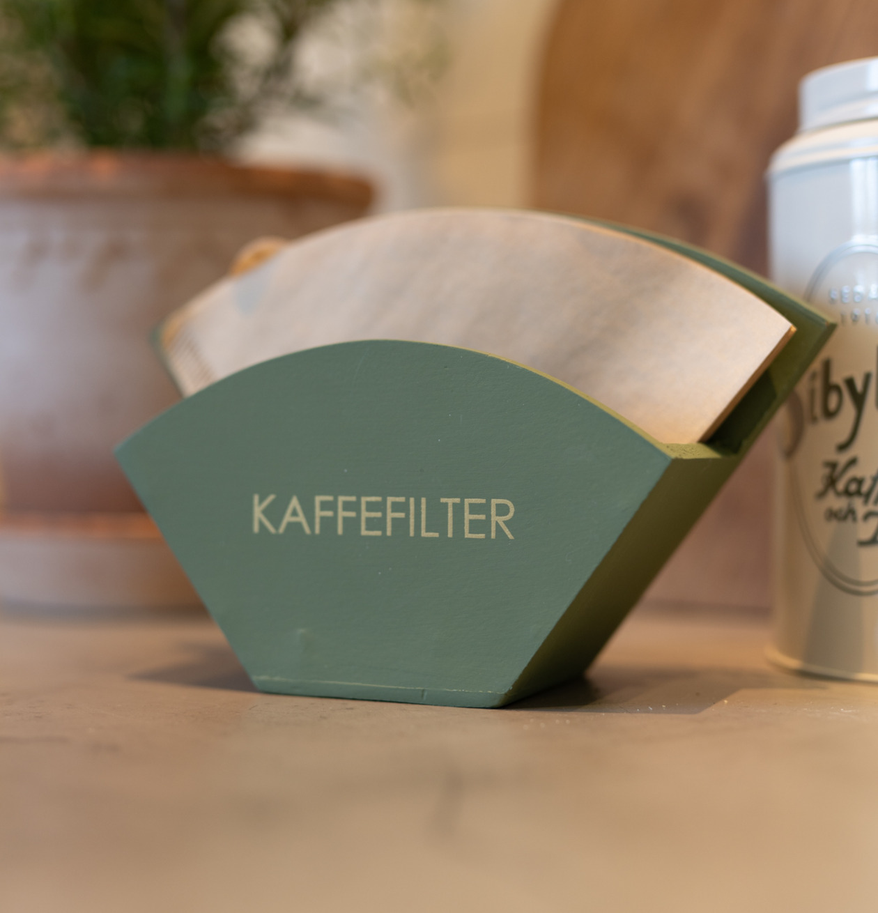 Kaffefilter Grön Different Design Förvaring/hållare kaffefilter och