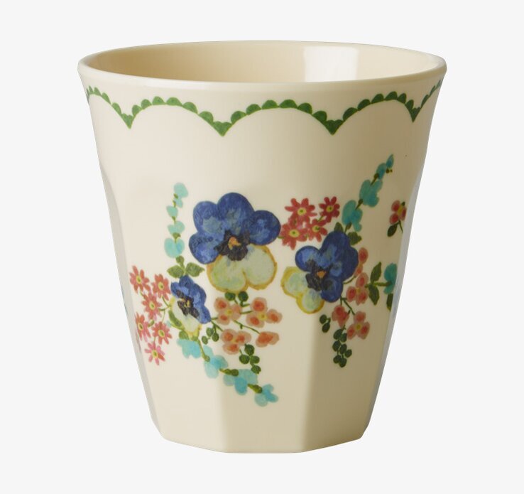 Mugg Cream Flower Print från Rice med blommönster i melamin