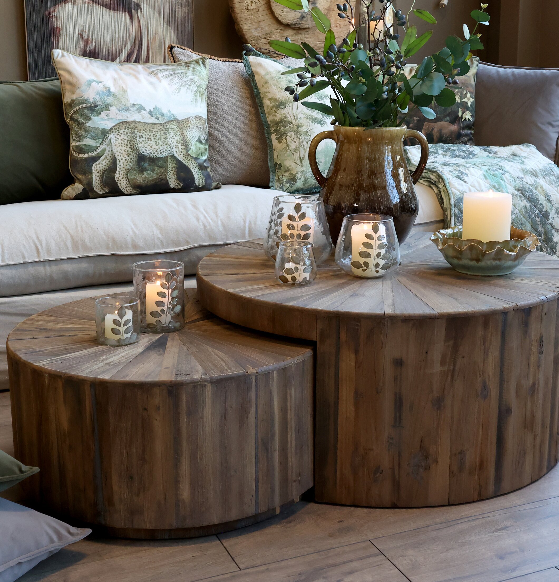 Soffbord Set/2 Natur Chic Antique Övrig prydnad/dekoration för inredning innemiljö
