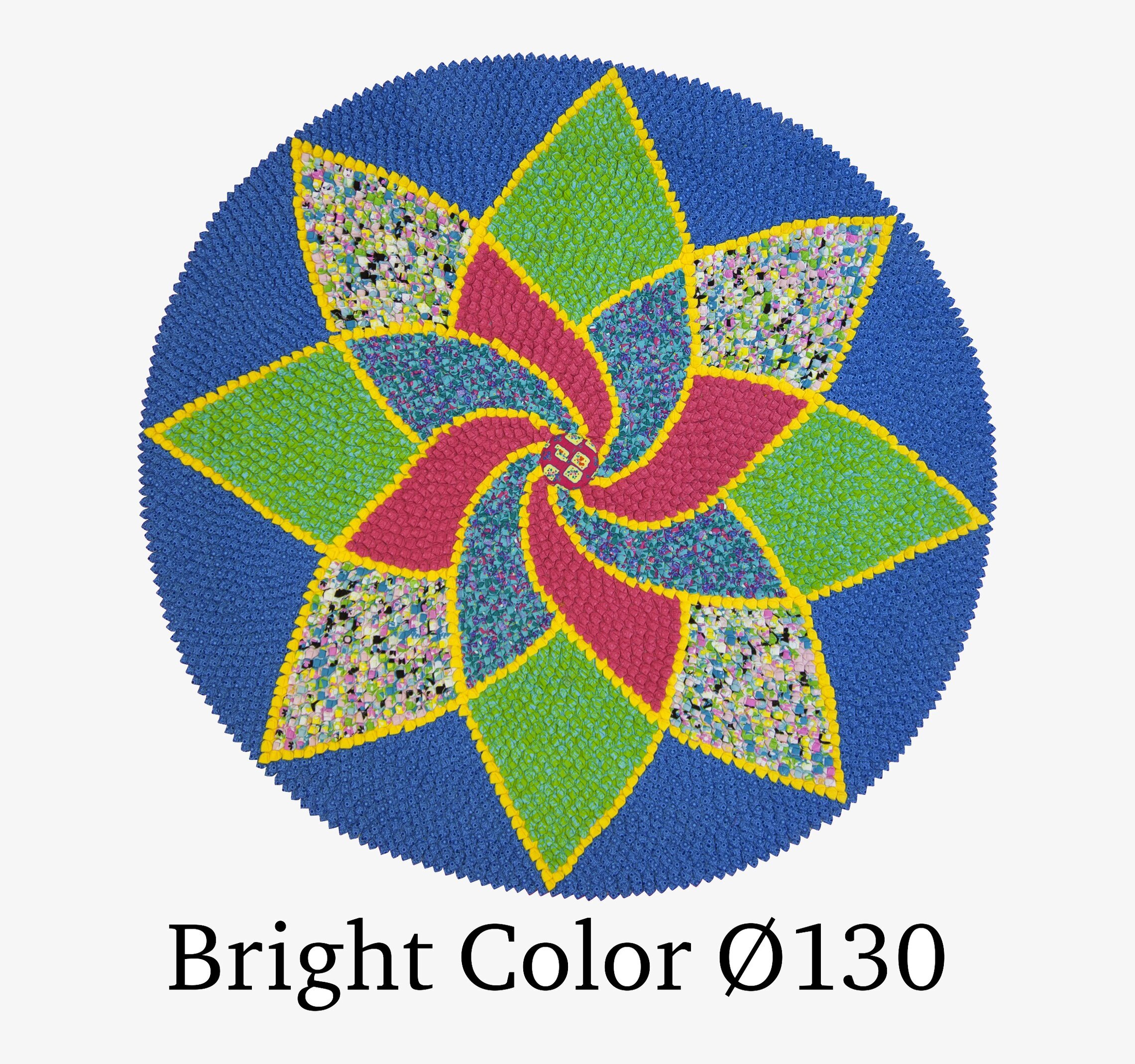 Handgjord Matta från Rice med färgglad, virvlande design