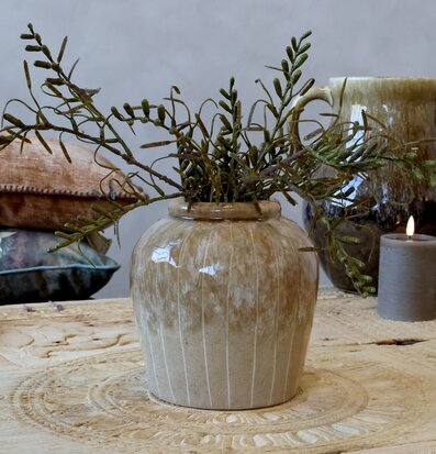 Vas Stengods Beige Chic Antique Krukor Örtkrukor Glaskrukor Vaser