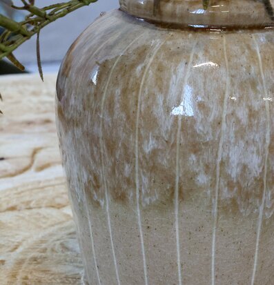 Vas Stengods Beige Chic Antique Krukor Örtkrukor Glaskrukor Vaser