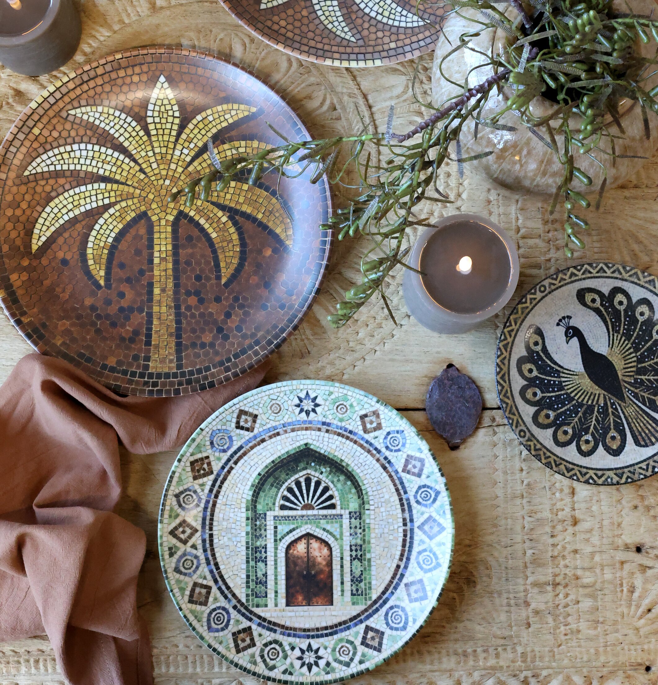 Tallrik Mosaik Oriental Ø21cm Chic Antique Tallrikar Djupa tallrikar (ej skål) Desserttallrikar Assietter Barntallrikar Picknicktallrikar