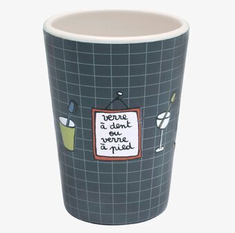 Bild av keramikmugg för tandborstar med kreativ design