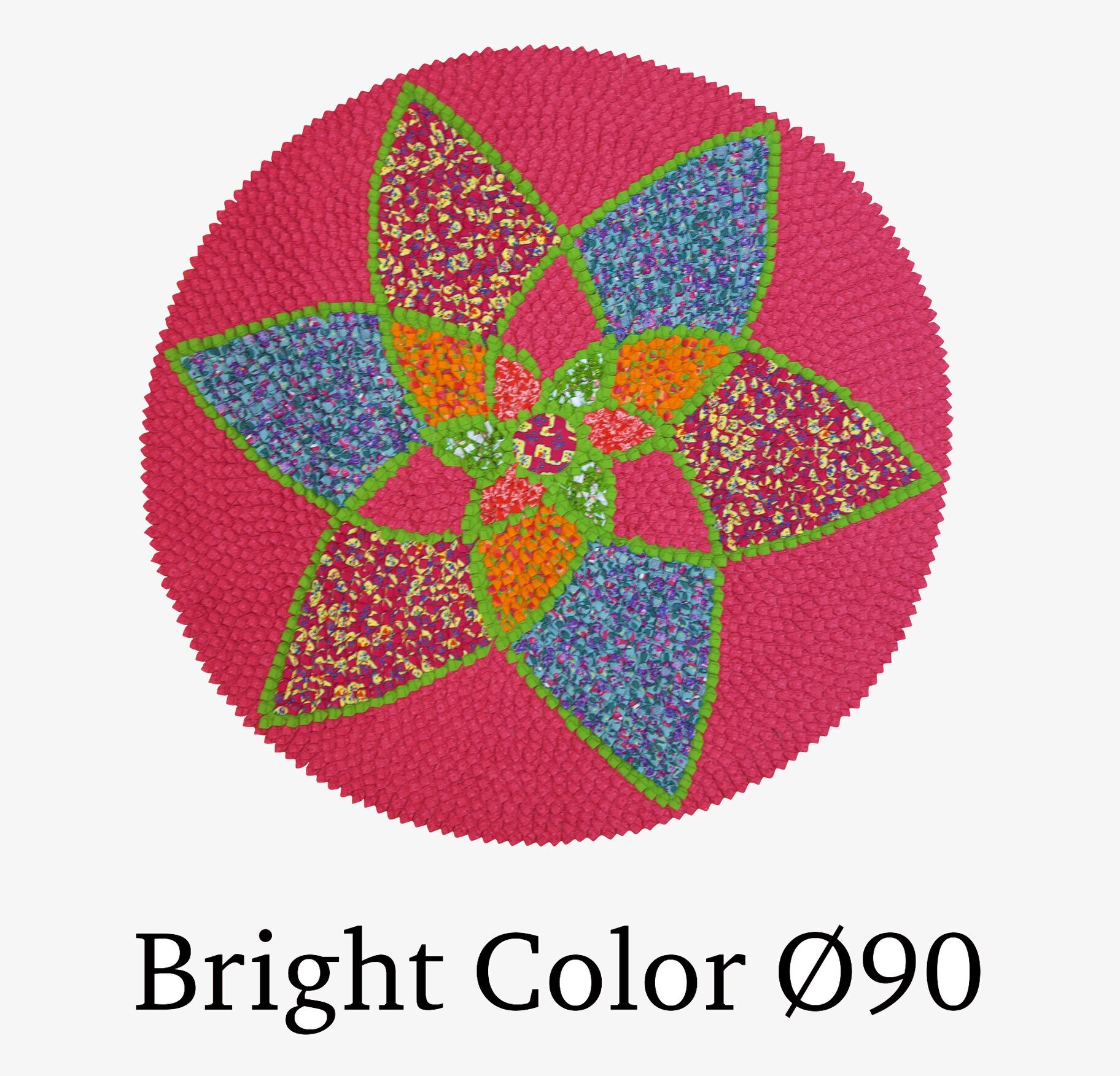 Handgjord Matta från Rice med färgglad blomdesign