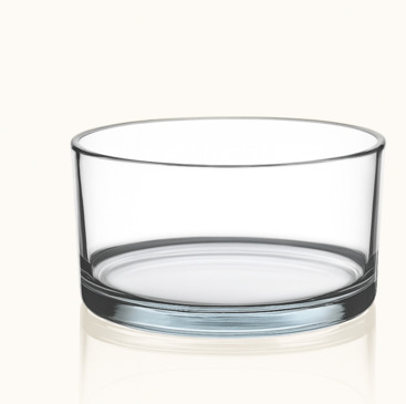Foto: Rund transparent glasskål med tjock botten 15cm