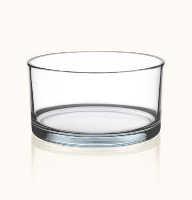 Foto: Rund transparent glasskål med tjock botten 15cm