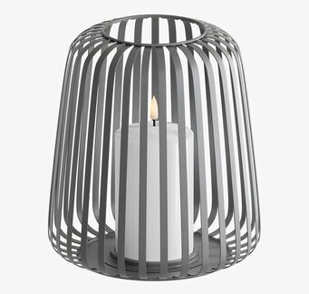 Lanterna Grå LED 20x22cm Deluxe Homeart Lanternor Stearinljus batteridrivna