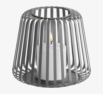 Lanterna Grå LED 20x17cm Deluxe Homeart Lanternor Stearinljus batteridrivna