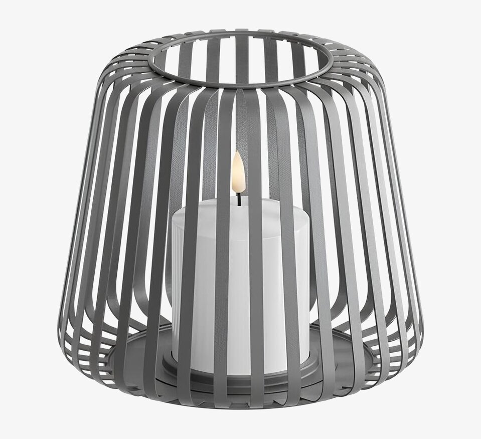 Lanterna Grå LED 20x17cm Deluxe Homeart Lanternor Stearinljus batteridrivna