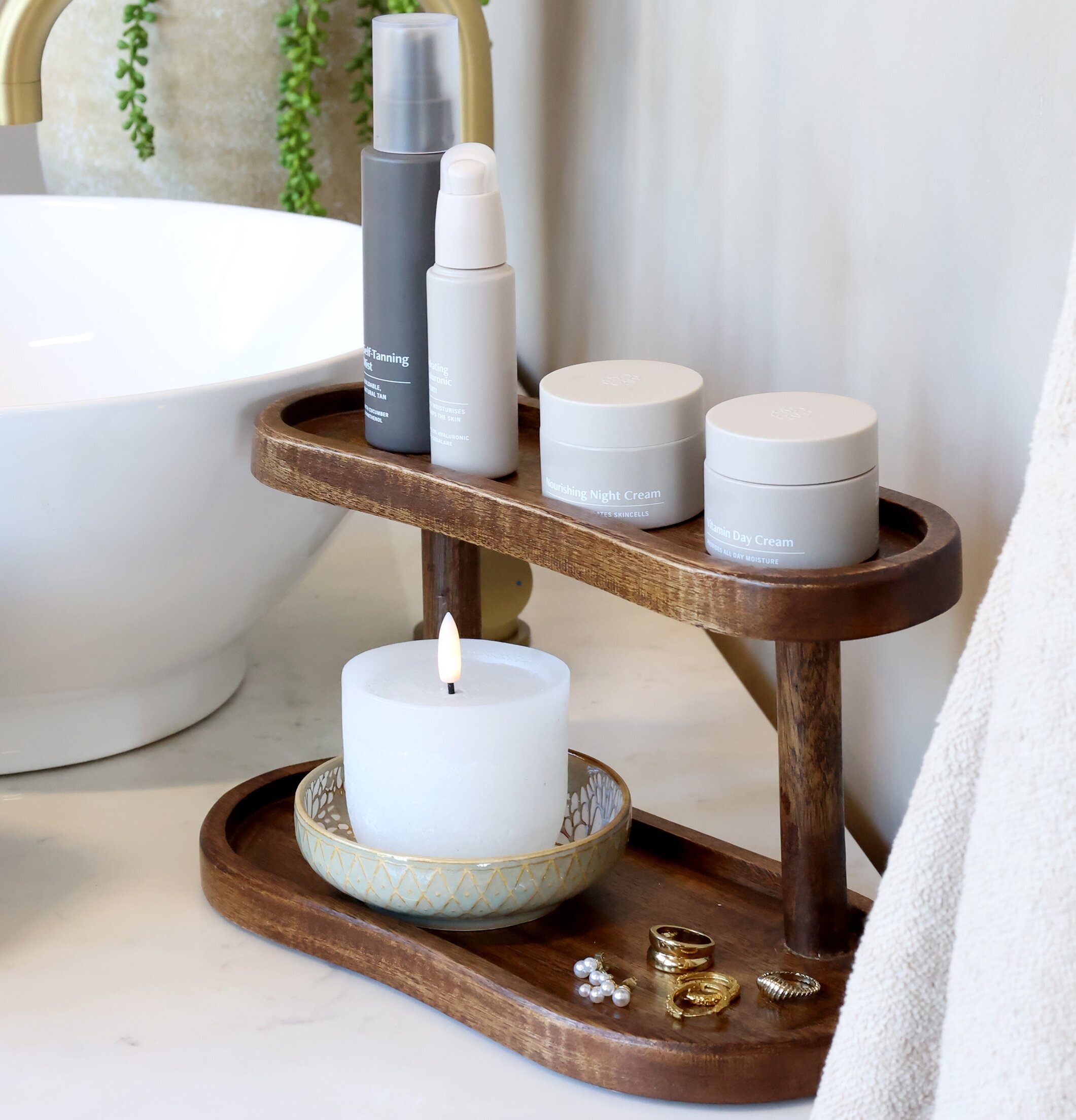 Förvaringsställ Valnöt - L Chic Antique Förvaringslådor och korgar Boxar Förvaringsboxar Porslinsboxar Trälådor Smyckesboxar i porslin