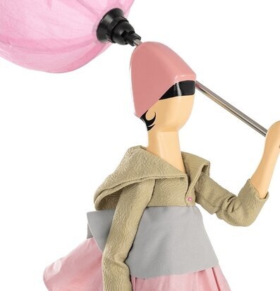 Bild av dekorativ figur-bordslampa med rosa paraply