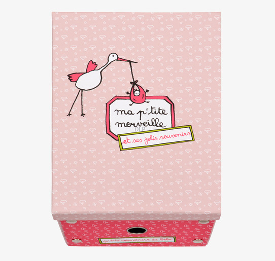 Låda Ihopfällbar Stork Rosa från Derriére la porte