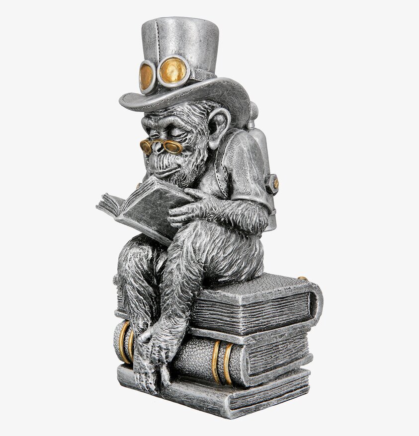 Figur Apa Med Böcker Silver Gilde Statyer, statyetter, figuriner för inomhusbruk eller altaner Ballerinor