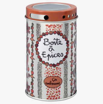 Bild av stilfull plåtburk för kryddförvaring i köket