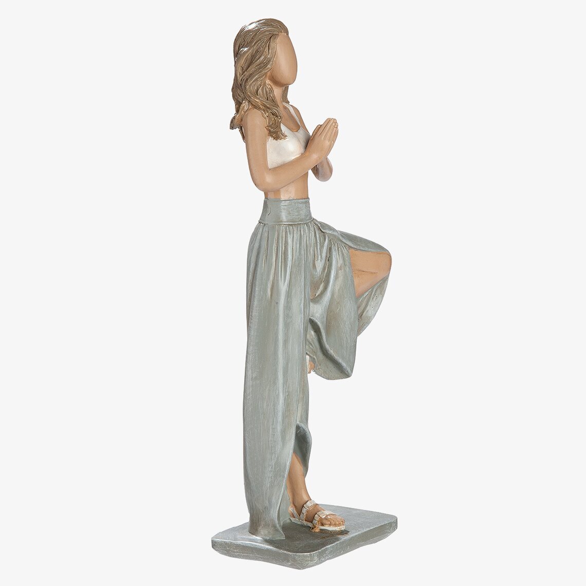 Figur Kvinna Yoga Hannah Grå Vit Gilde Statyer, statyetter, figuriner för inomhusbruk eller altaner Ballerinor