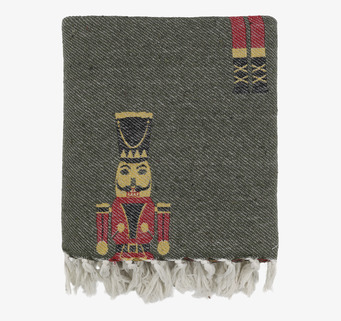 Aix Pläd Nötknäppare Olivgrön Chic Antique Täcken, filtar, plädar och överkast Filtar Plädar Överkast
