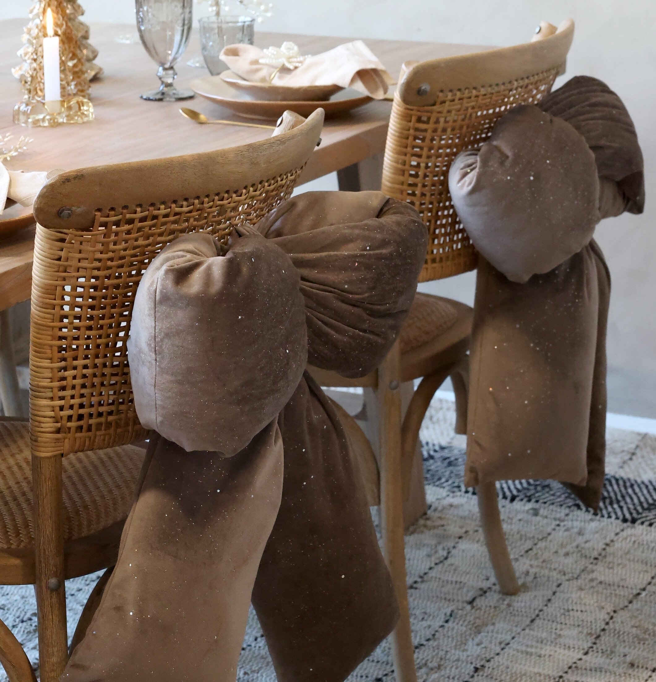 Rosett Sammet med Glitter Mocca Chic Antique Övrig prydnad/dekoration för inredning innemiljö
