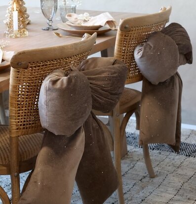 Rosett Sammet med Glitter Mocca Chic Antique Övrig prydnad/dekoration för inredning innemiljö