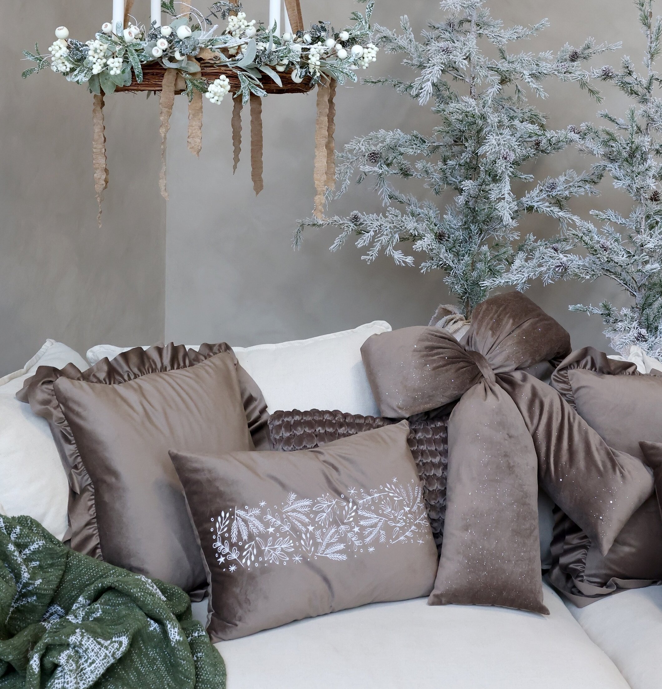 Rosett Sammet med Glitter Mocca Chic Antique Övrig prydnad/dekoration för inredning innemiljö