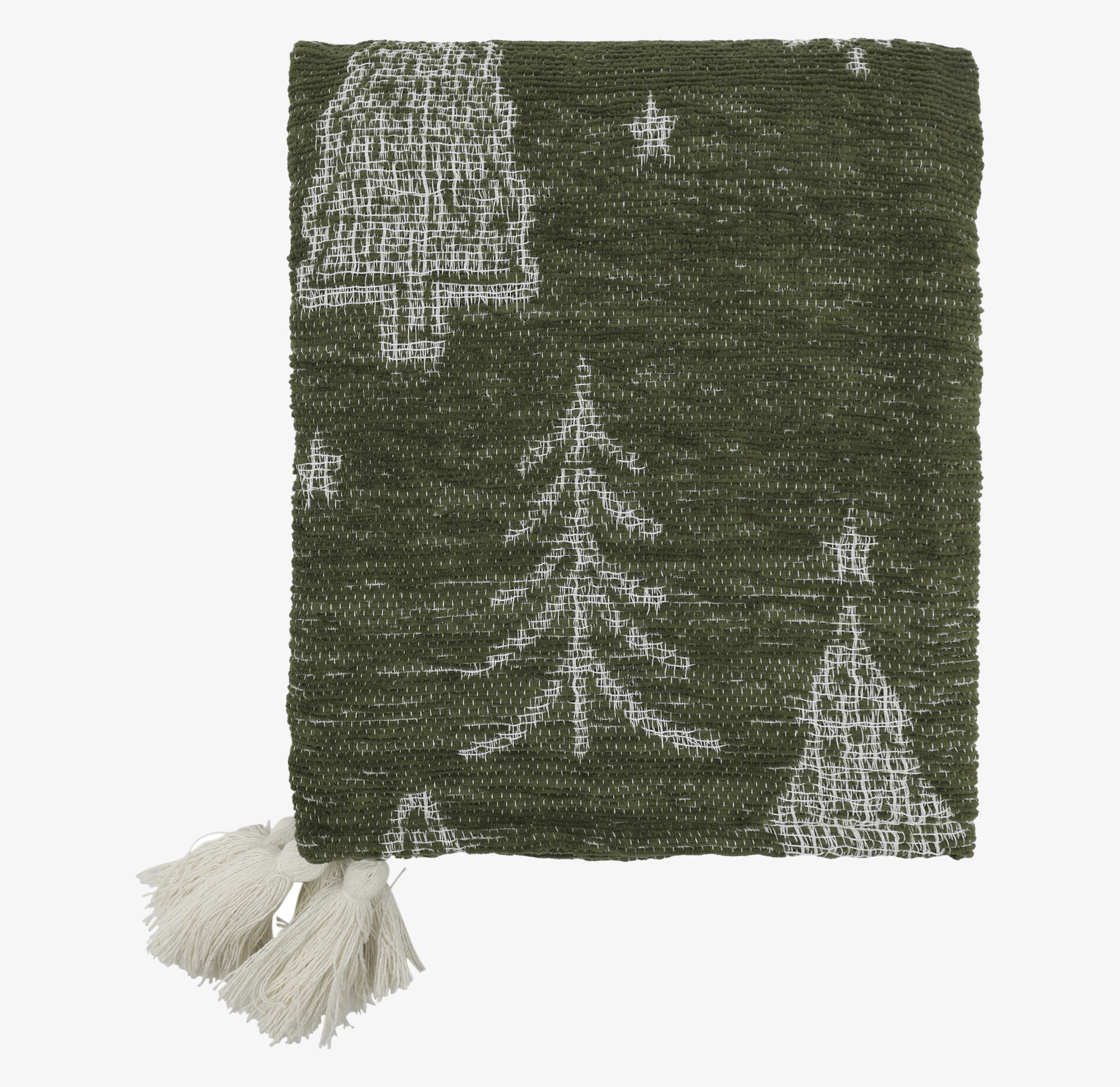 Aix Pläd Chenille Granar Olivgrön Chic Antique Täcken, filtar, plädar och överkast Filtar Plädar Överkast