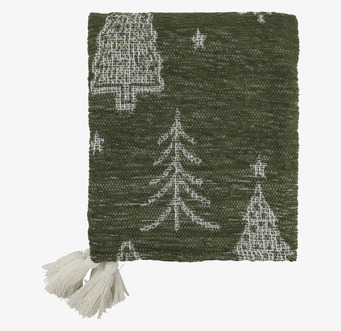 Aix Pläd Chenille Granar Olivgrön Chic Antique Täcken, filtar, plädar och överkast Filtar Plädar Överkast