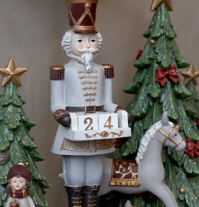 Nötknäppare med Kalender Fransk Grå 31,5 cm Chic Antique Övrig prydnad/dekoration för inredning innemiljö