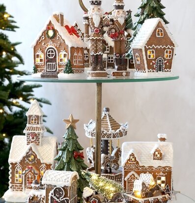 Noël Pepparkakshus LED Mocca 12,5 cm Chic Antique Övrig prydnad/dekoration för inredning innemiljö