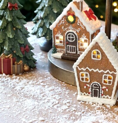 Noël Pepparkakshus LED Mocca 12,5 cm Chic Antique Övrig prydnad/dekoration för inredning innemiljö