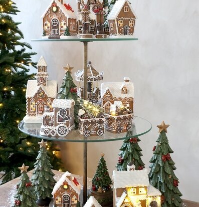 Noël Pepparkakshus LED Mocca 12,5 cm Chic Antique Övrig prydnad/dekoration för inredning innemiljö