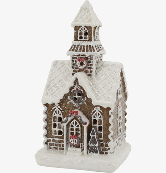 Noël Pepparkakskyrka LED Mocca 23 cm Chic Antique Övrig prydnad/dekoration för inredning innemiljö