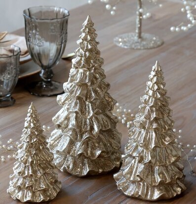 Julgran med Glitter Champagne 15 cm Chic Antique Övrig prydnad/dekoration för inredning innemiljö